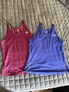 New Balance Women’s small Racerback Two Tank Tops - Wine and Blue